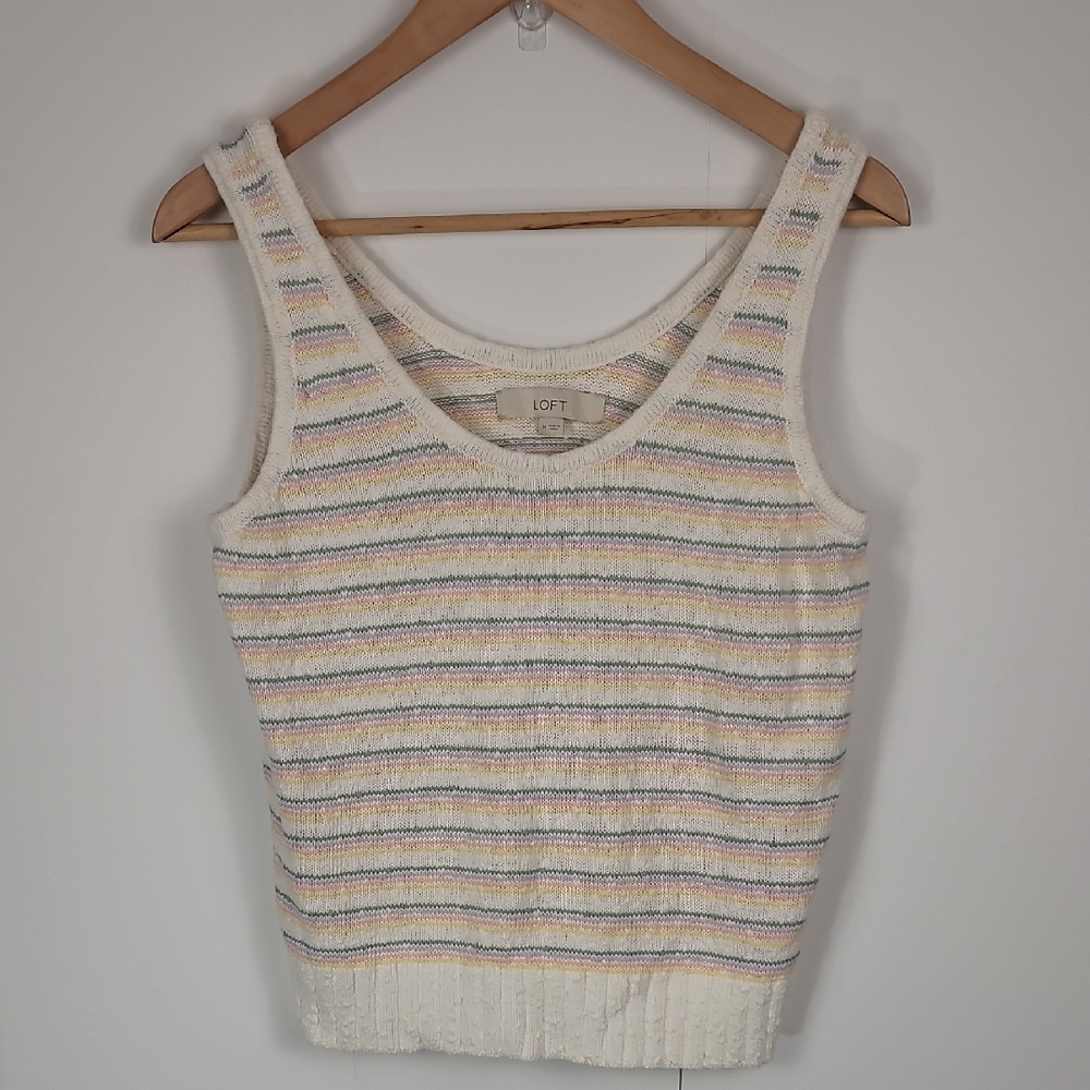 LOFT Multicolor Striped Knit Tank Top